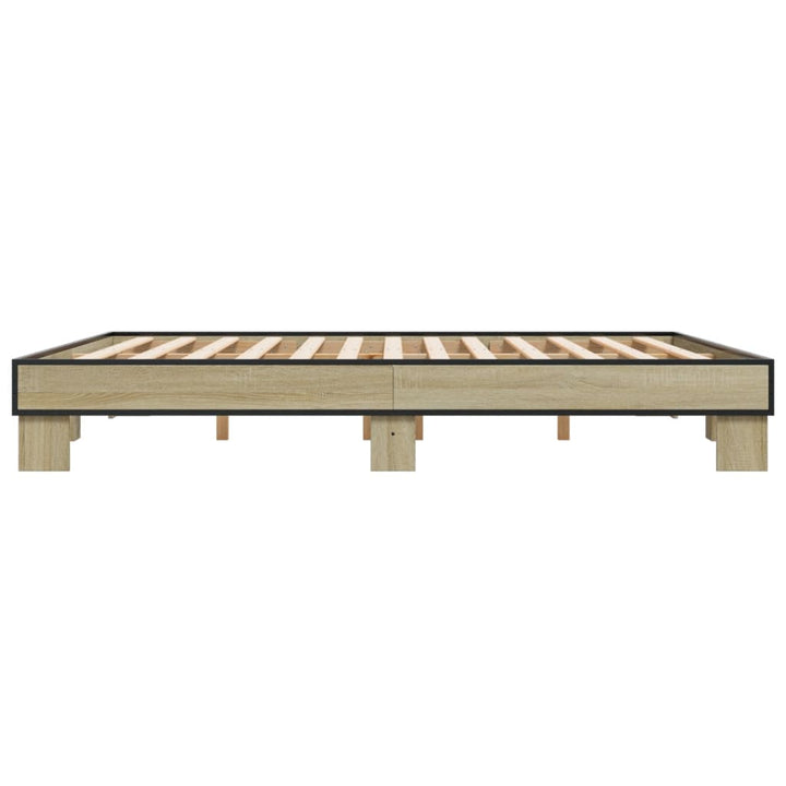 sengestel 160x200 cm konstrueret træ og metal sonoma-eg