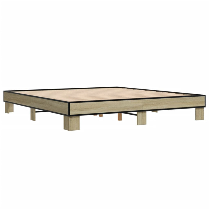 sengestel 160x200 cm konstrueret træ og metal sonoma-eg