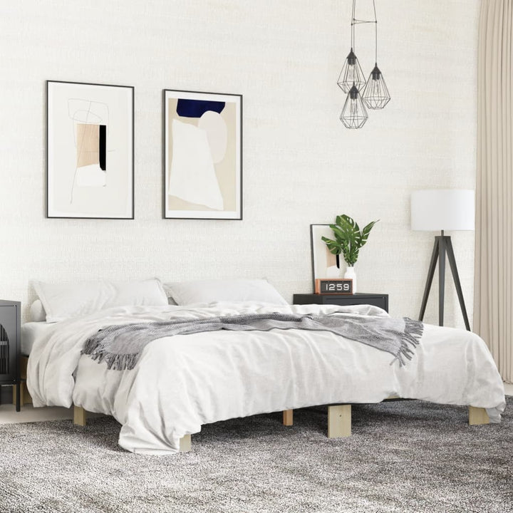 sengestel 160x200 cm konstrueret træ og metal sonoma-eg
