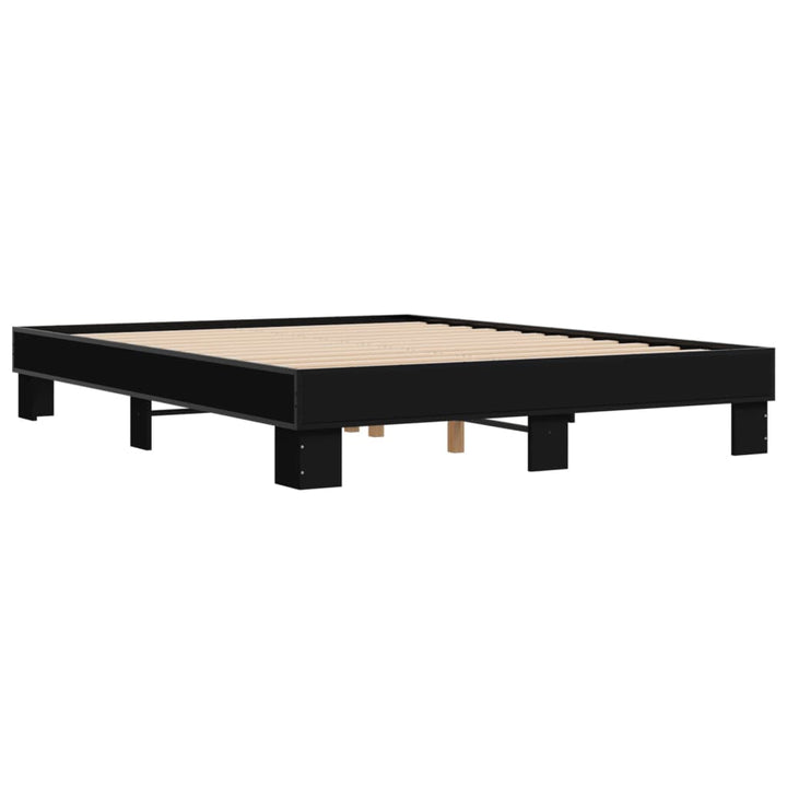 sengestel 150x200 cm konstrueret træ og metal sort