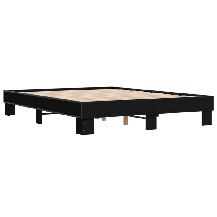 sengestel 150x200 cm konstrueret træ og metal sort