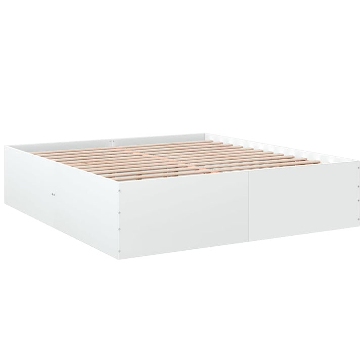 sengestel 200x200 cm konstrueret træ hvid