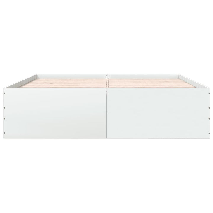 sengestel 200x200 cm konstrueret træ hvid