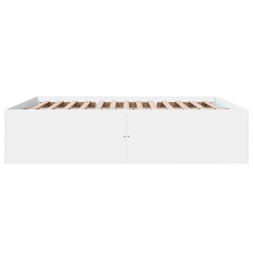 sengestel 200x200 cm konstrueret træ hvid