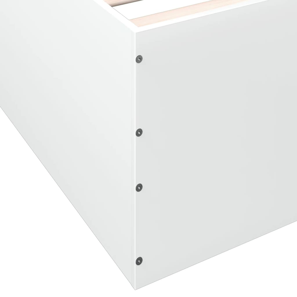 sengestel 200x200 cm konstrueret træ hvid