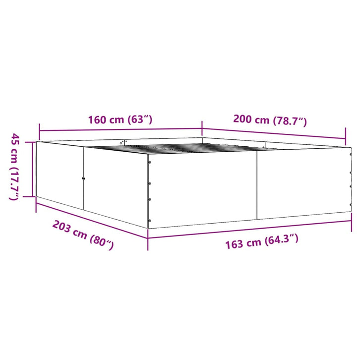 sengestel 160x200 cm konstrueret træ hvid