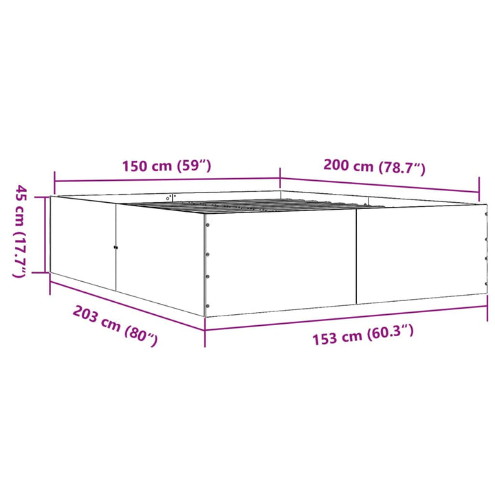 sengestel 150x200 cm konstrueret træ hvid