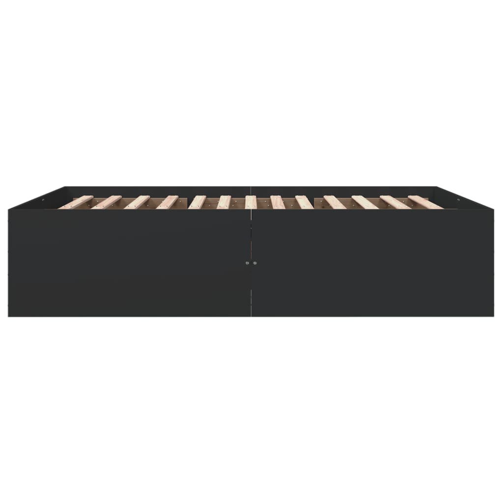 sengestel 150x200 cm konstrueret træ sort