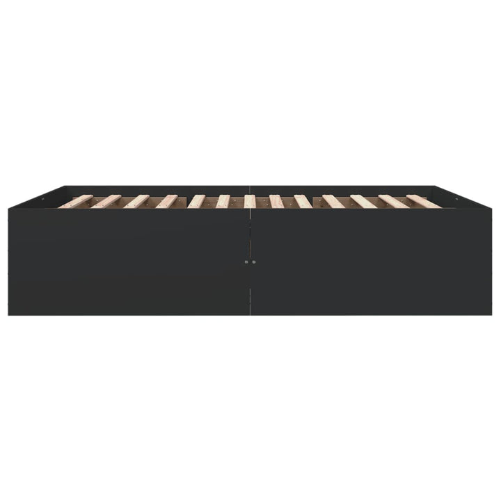 sengestel 150x200 cm konstrueret træ sort