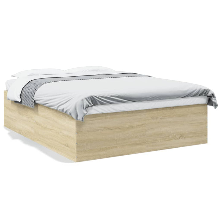 sengestel 150x200 cm konstrueret træ sonoma-eg