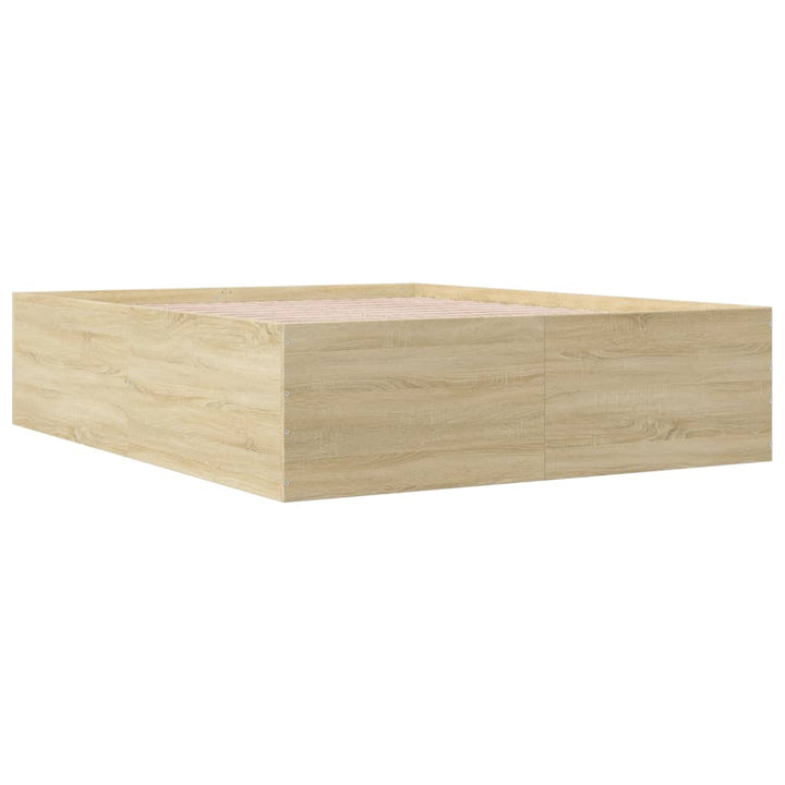 sengestel 150x200 cm konstrueret træ sonoma-eg
