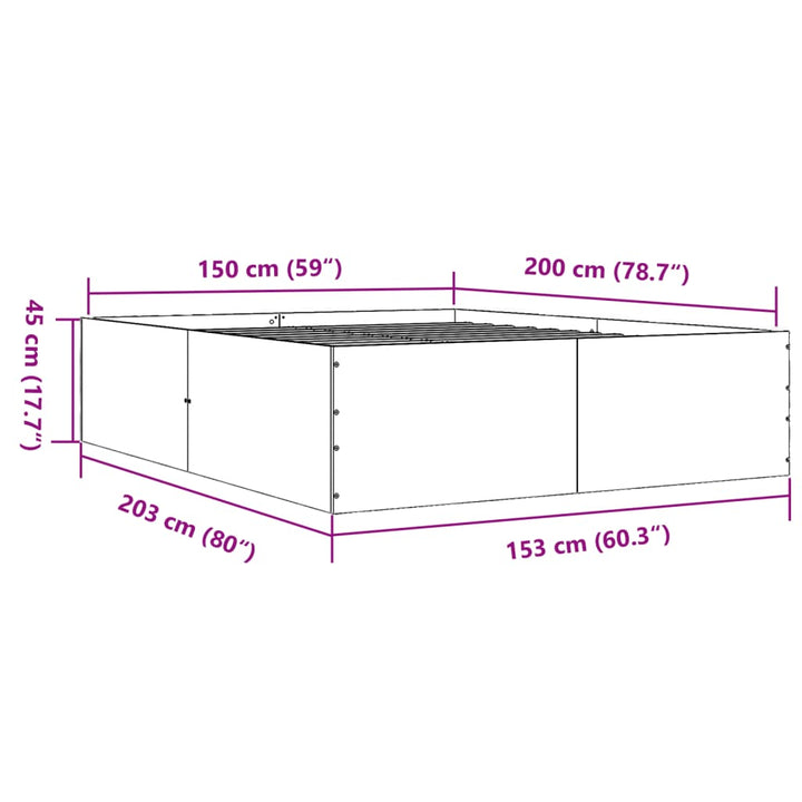 sengestel 150x200 cm konstrueret træ sonoma-eg