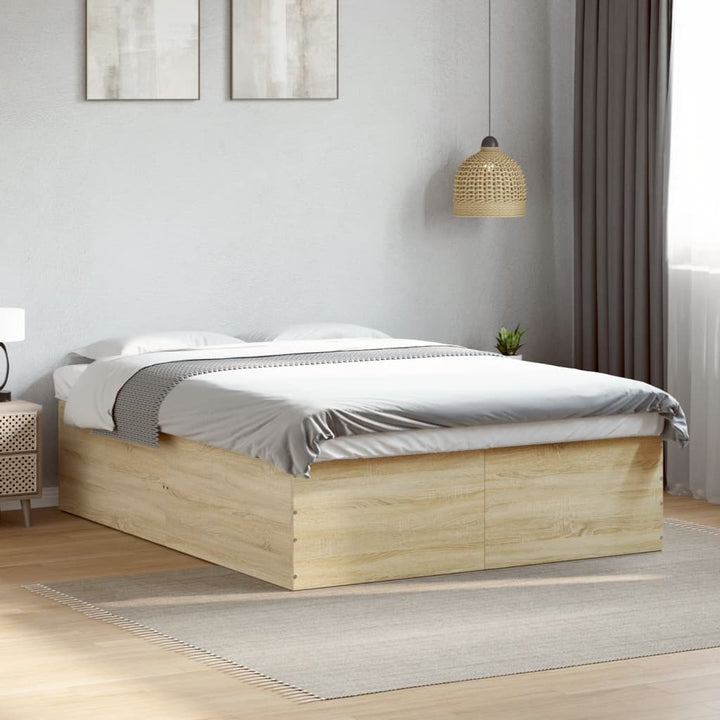sengestel 150x200 cm konstrueret træ sonoma-eg