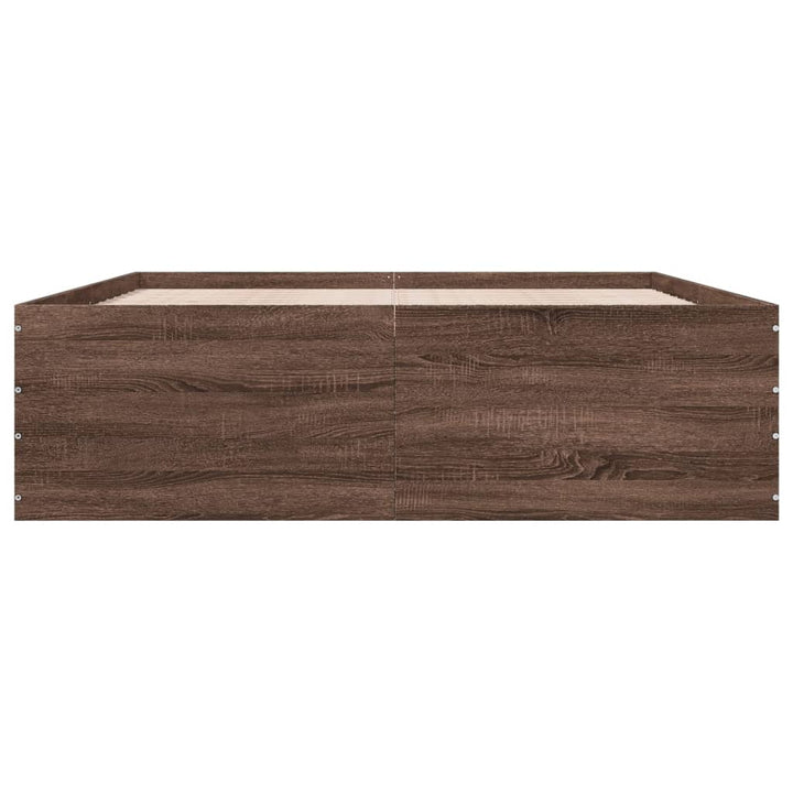 sengestel 150x200 cm konstrueret træ brun eg