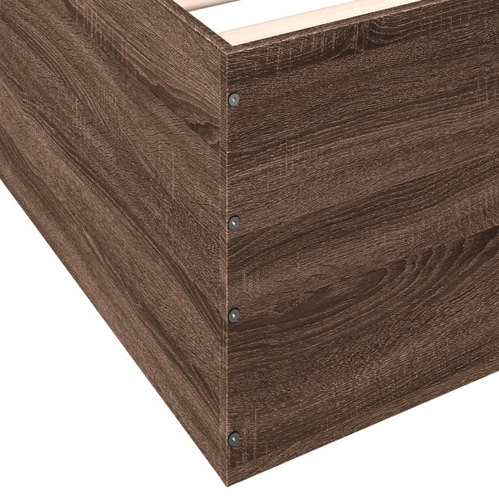 sengestel 150x200 cm konstrueret træ brun eg