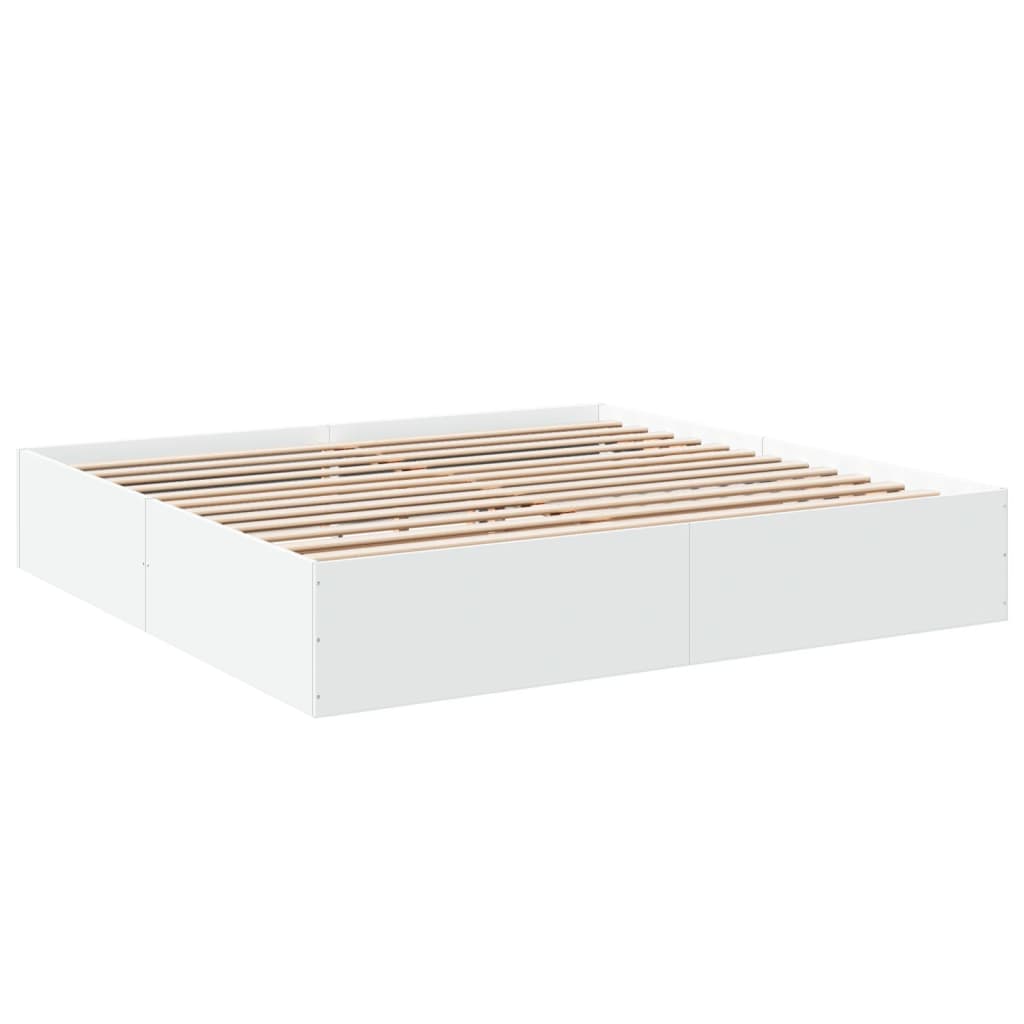 sengestel 200x200 cm konstrueret træ hvid