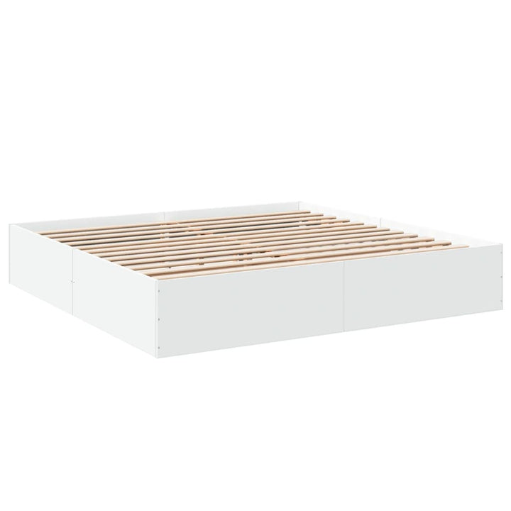 sengestel 200x200 cm konstrueret træ hvid