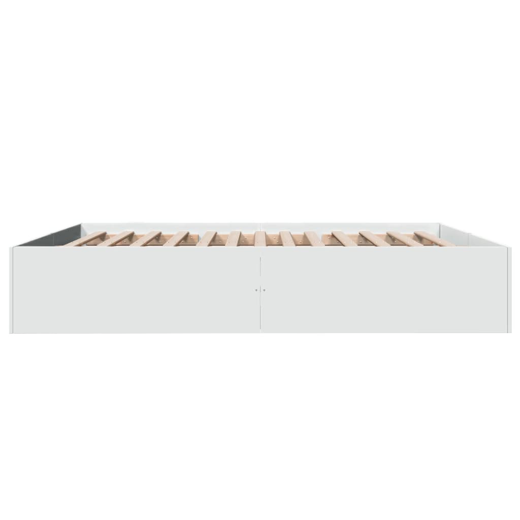 sengestel 200x200 cm konstrueret træ hvid