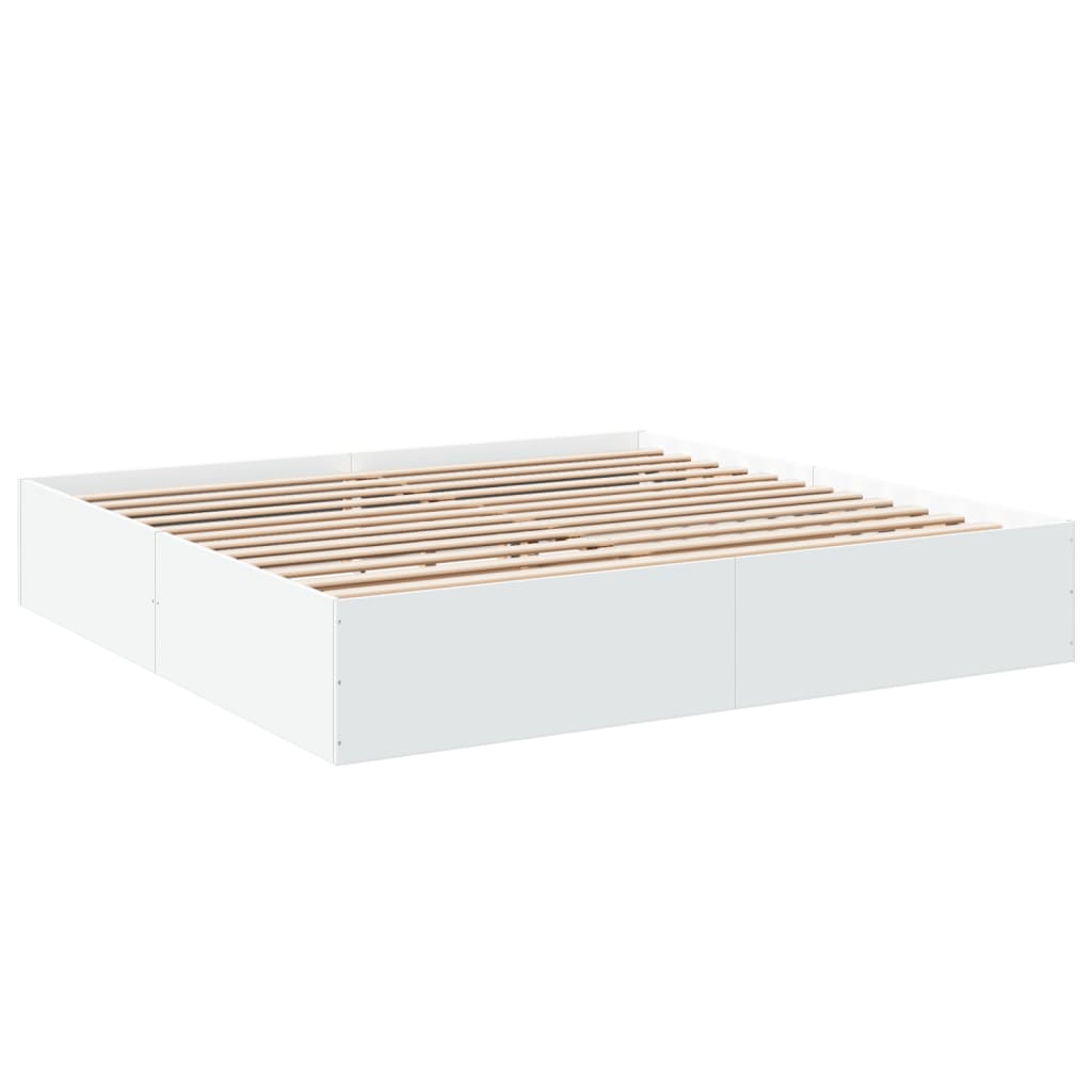 sengestel 200x200 cm konstrueret træ hvid