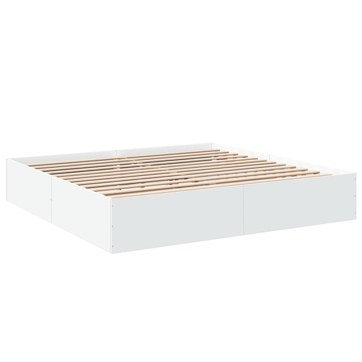 sengestel 200x200 cm konstrueret træ hvid