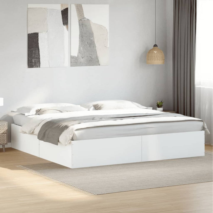 sengestel 200x200 cm konstrueret træ hvid
