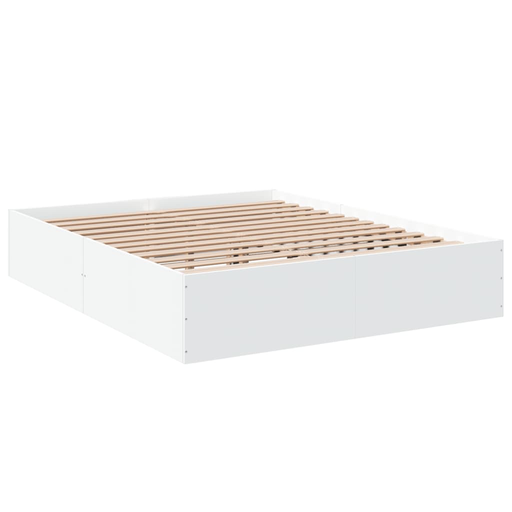 sengestel 160x200 cm konstrueret træ hvid
