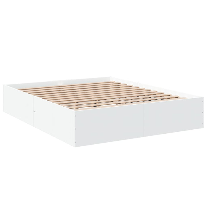 sengestel 160x200 cm konstrueret træ hvid
