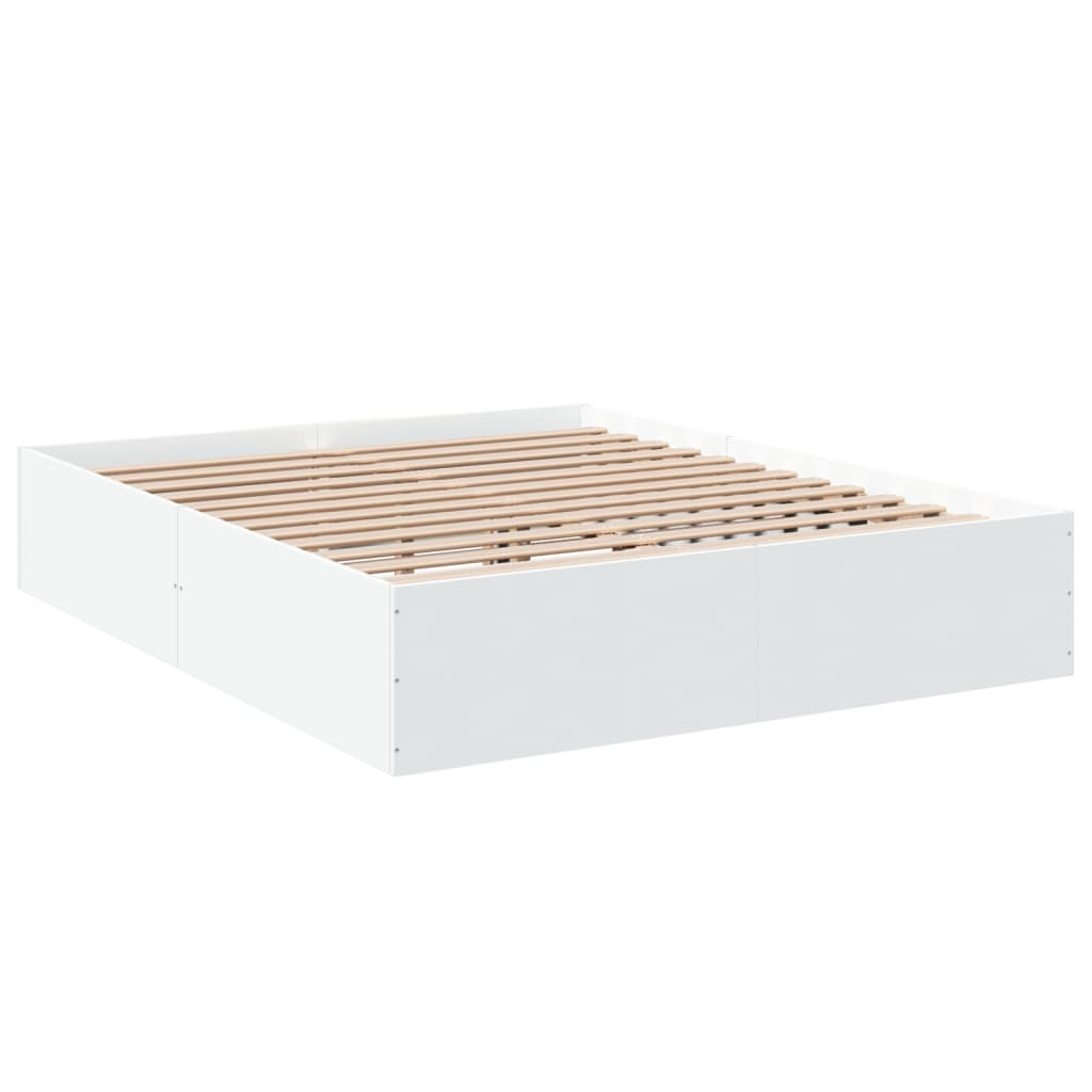 sengestel 160x200 cm konstrueret træ hvid