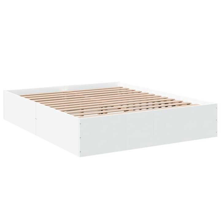 sengestel 160x200 cm konstrueret træ hvid