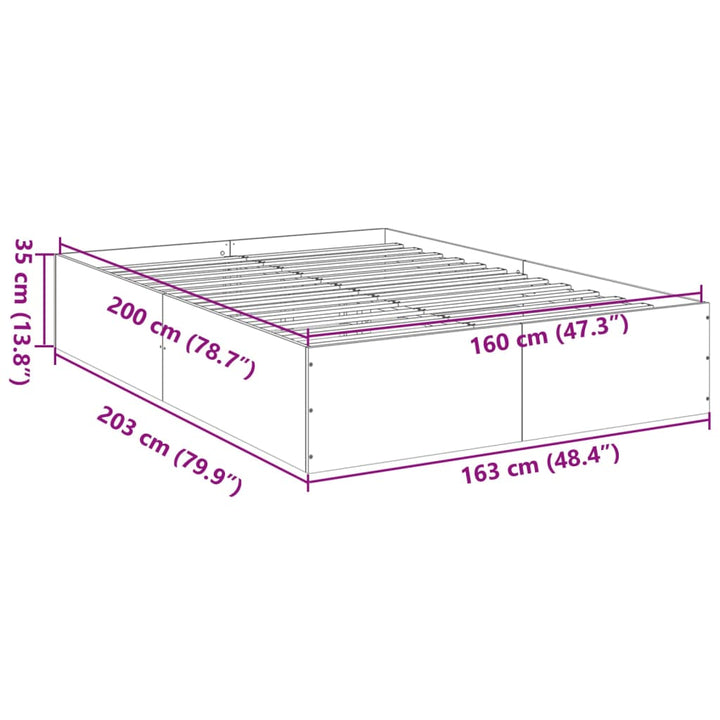 sengestel 160x200 cm konstrueret træ hvid