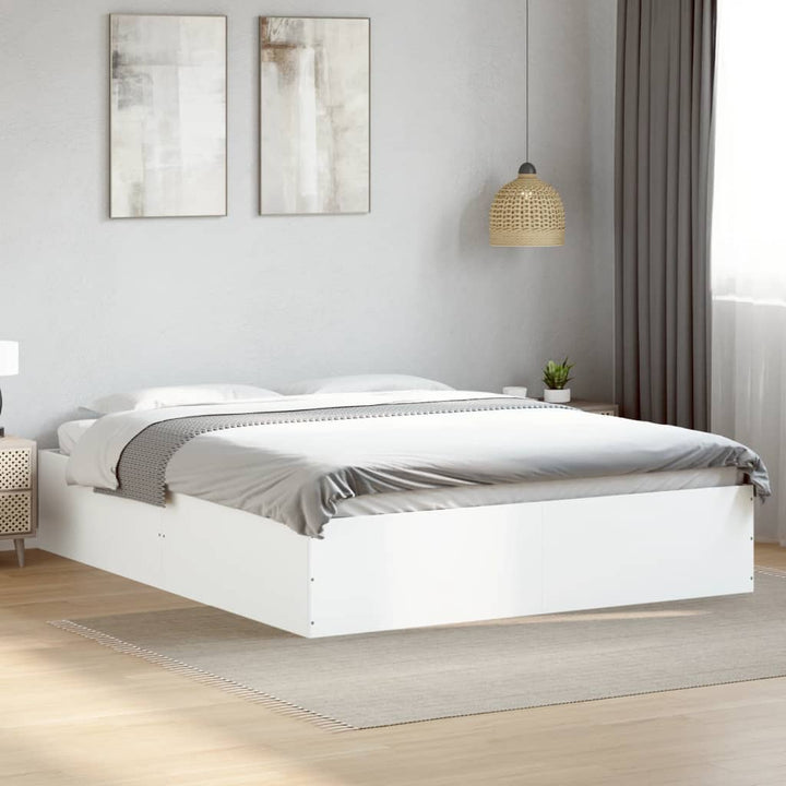sengestel 160x200 cm konstrueret træ hvid
