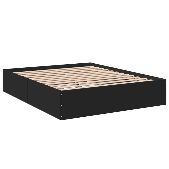 sengestel 150x200 cm konstrueret træ sort
