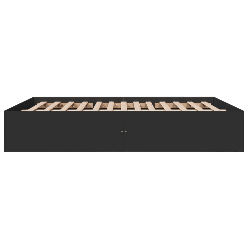 sengestel 150x200 cm konstrueret træ sort