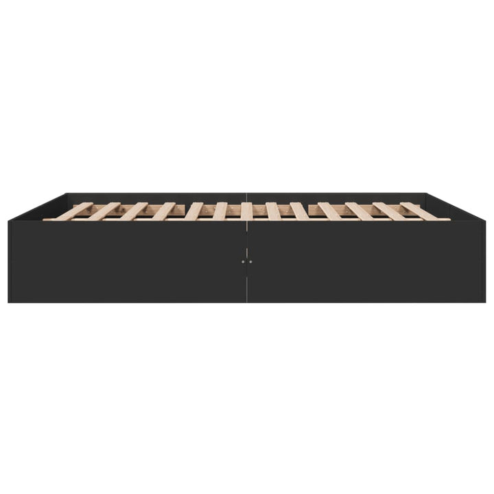 sengestel 150x200 cm konstrueret træ sort