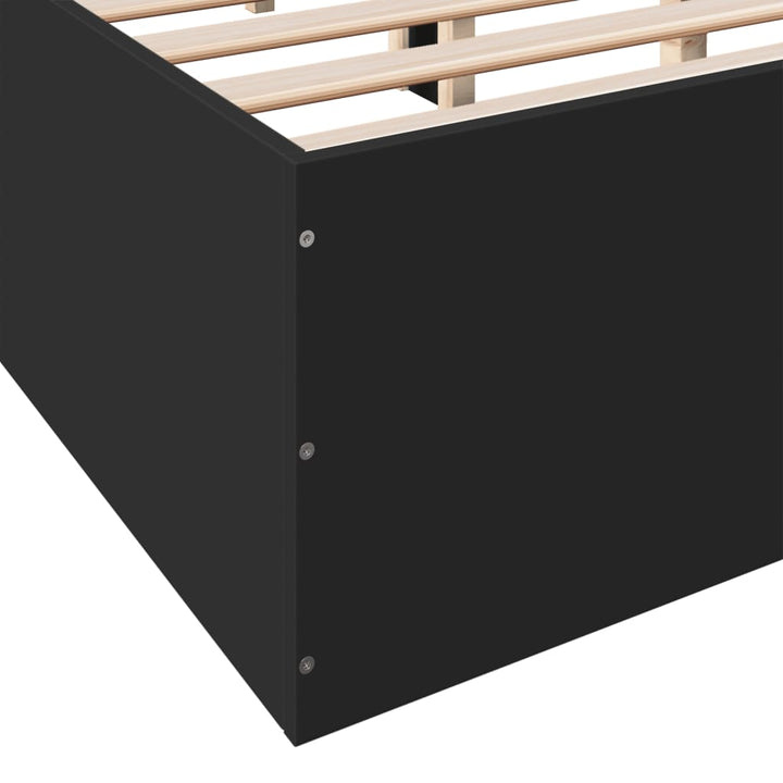 sengestel 150x200 cm konstrueret træ sort
