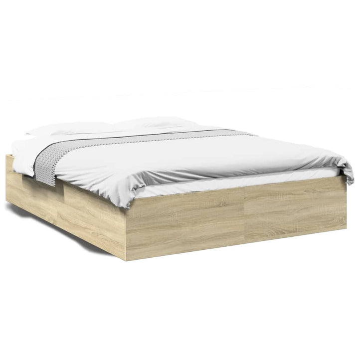 sengestel 150x200 cm konstrueret træ sonoma-eg