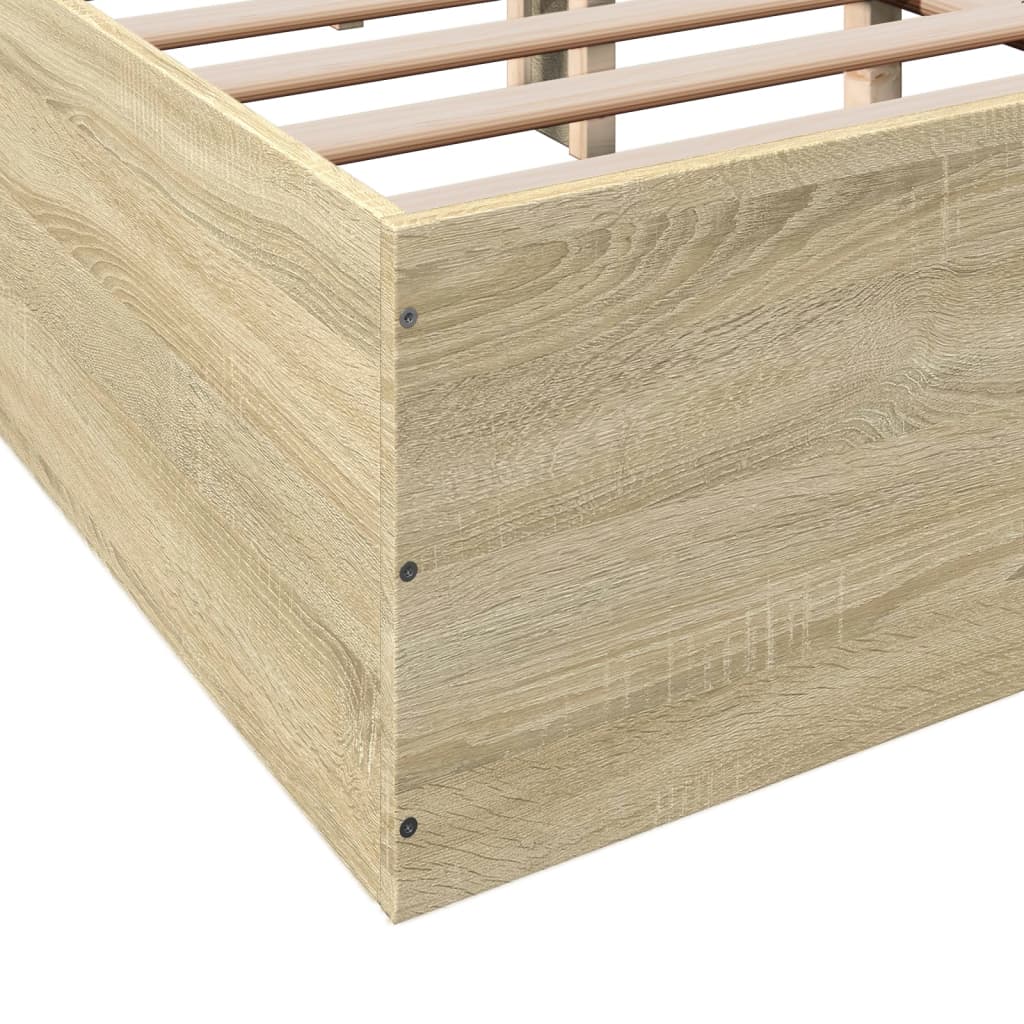 sengestel 150x200 cm konstrueret træ sonoma-eg