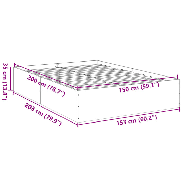 sengestel 150x200 cm konstrueret træ sonoma-eg