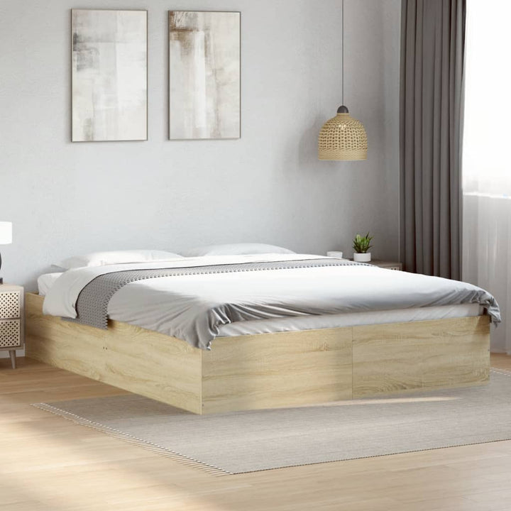 sengestel 150x200 cm konstrueret træ sonoma-eg