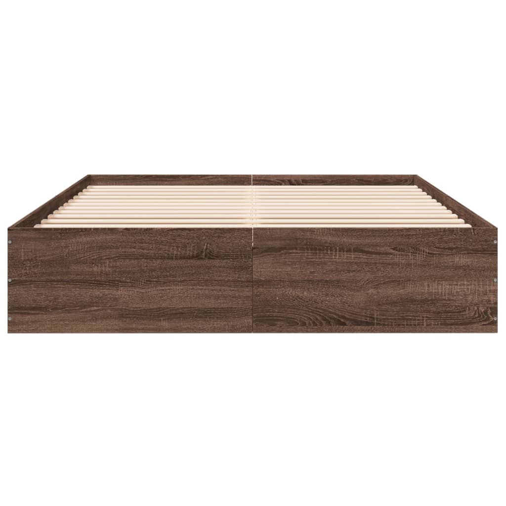 sengestel 150x200 cm konstrueret træ brun eg