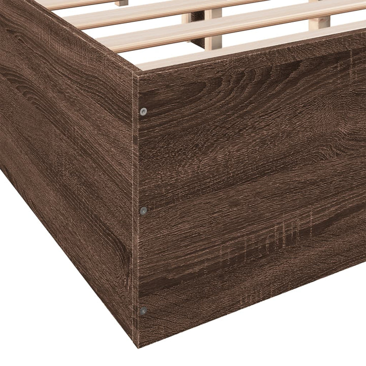 sengestel 150x200 cm konstrueret træ brun eg