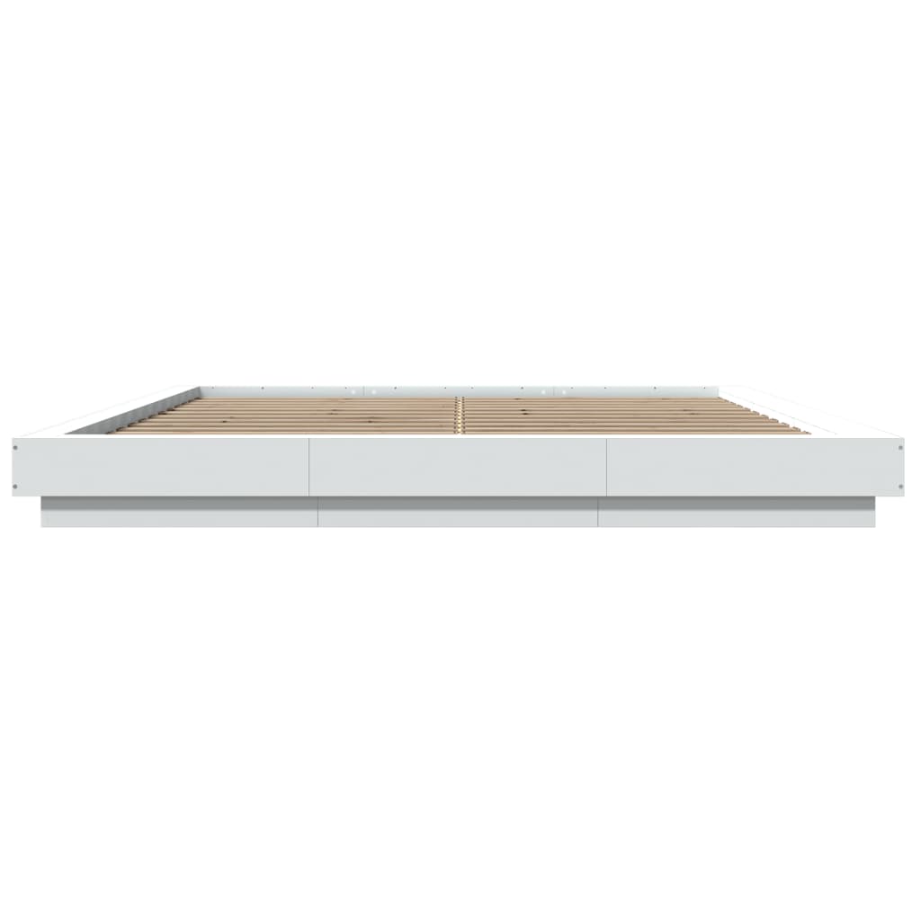 sengestel 200x200 cm konstrueret træ hvid