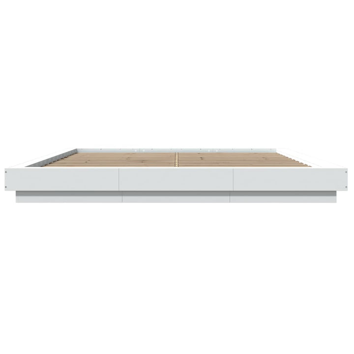 sengestel 200x200 cm konstrueret træ hvid