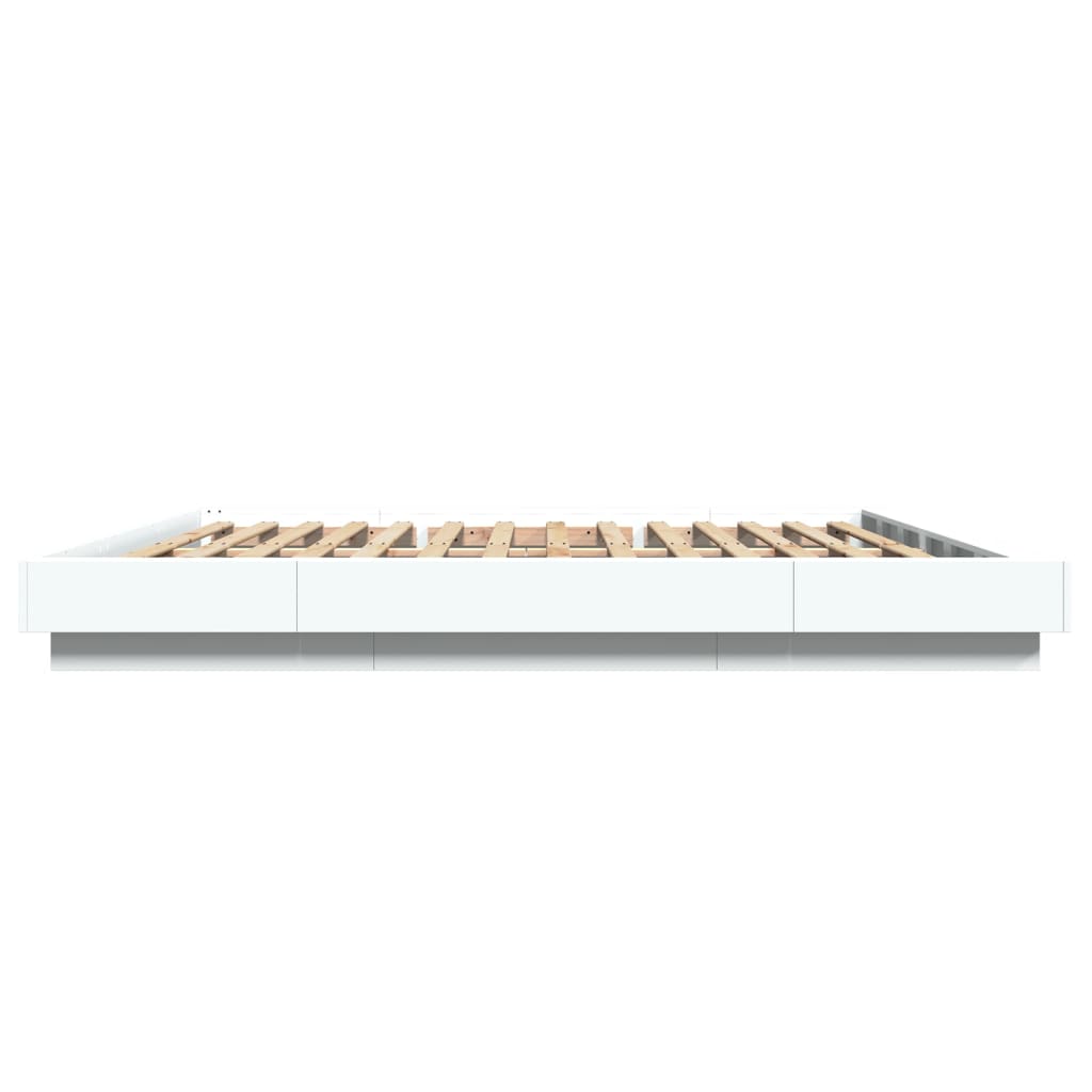 sengestel 200x200 cm konstrueret træ hvid