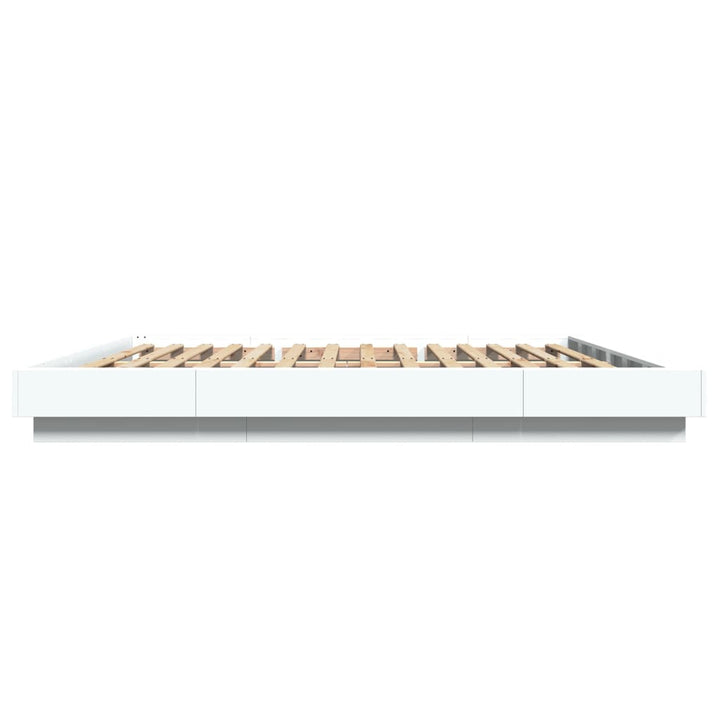 sengestel 200x200 cm konstrueret træ hvid