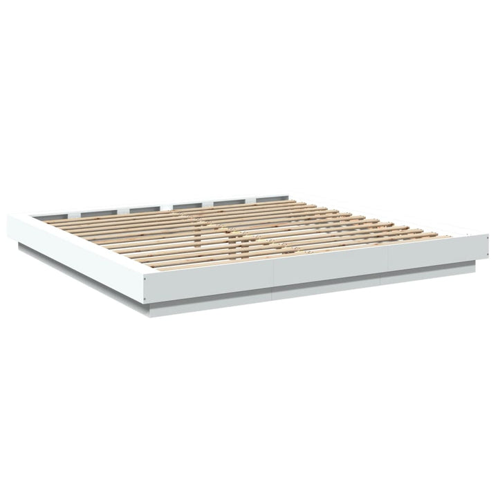 sengestel 200x200 cm konstrueret træ hvid