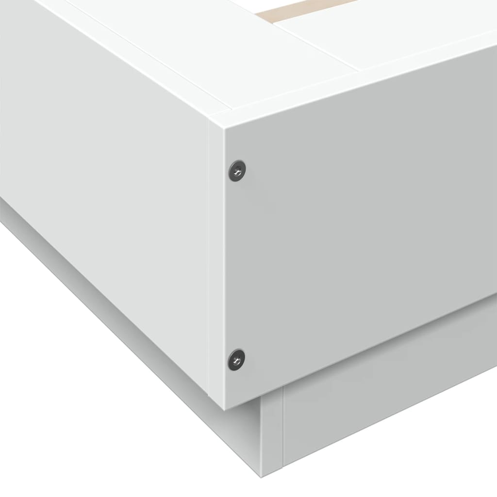 sengestel 200x200 cm konstrueret træ hvid