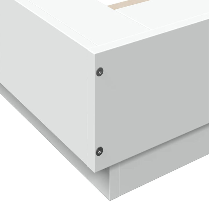sengestel 200x200 cm konstrueret træ hvid