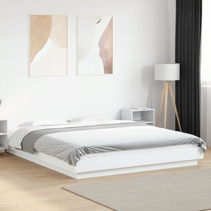sengestel 150x200 cm konstrueret træ hvid