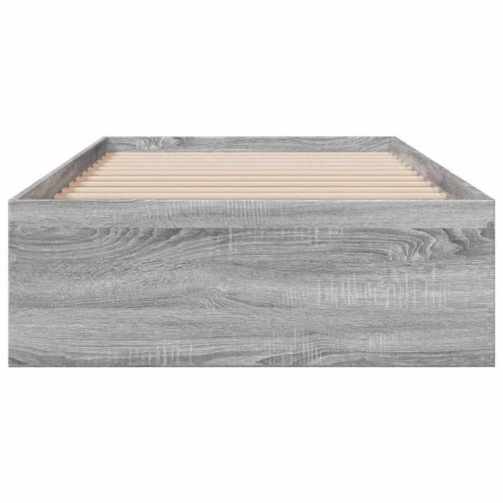 sengeramme med skuffer 90x200 cm konstrueret træ grå sonoma-eg